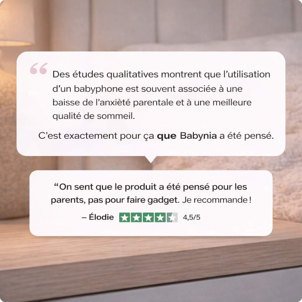 Babynia – Babyphone Vidéo 5 Pouces – Sans Wi-Fi – Vision Nocturne – Autonomie Longue – VOX