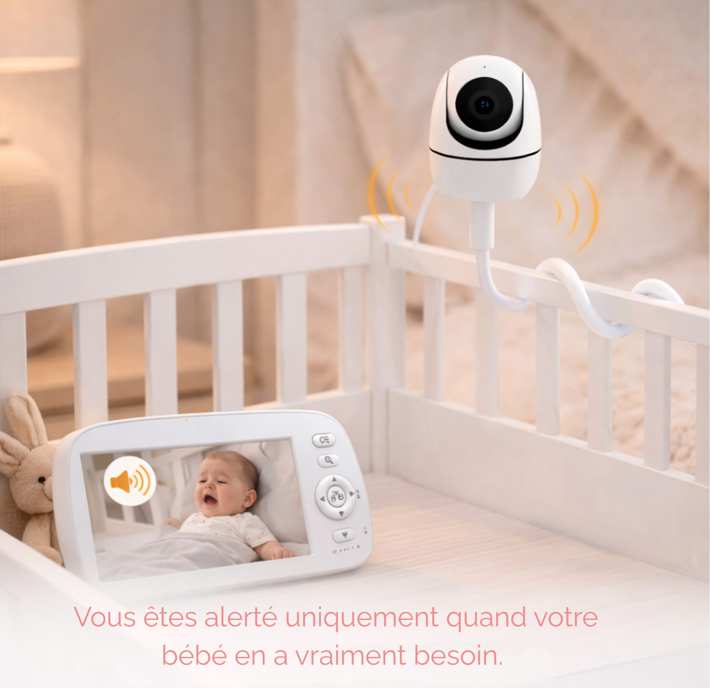 Babynia – Babyphone Vidéo 5 Pouces – Sans Wi-Fi – Vision Nocturne – Autonomie Longue – VOX