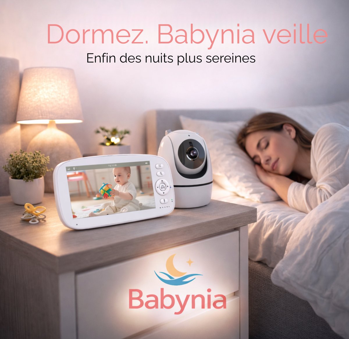 Babynia – Babyphone Vidéo 5 Pouces – Sans Wi-Fi – Vision Nocturne – Autonomie Longue – VOX